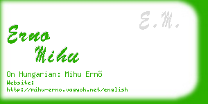 erno mihu business card