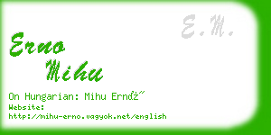 erno mihu business card